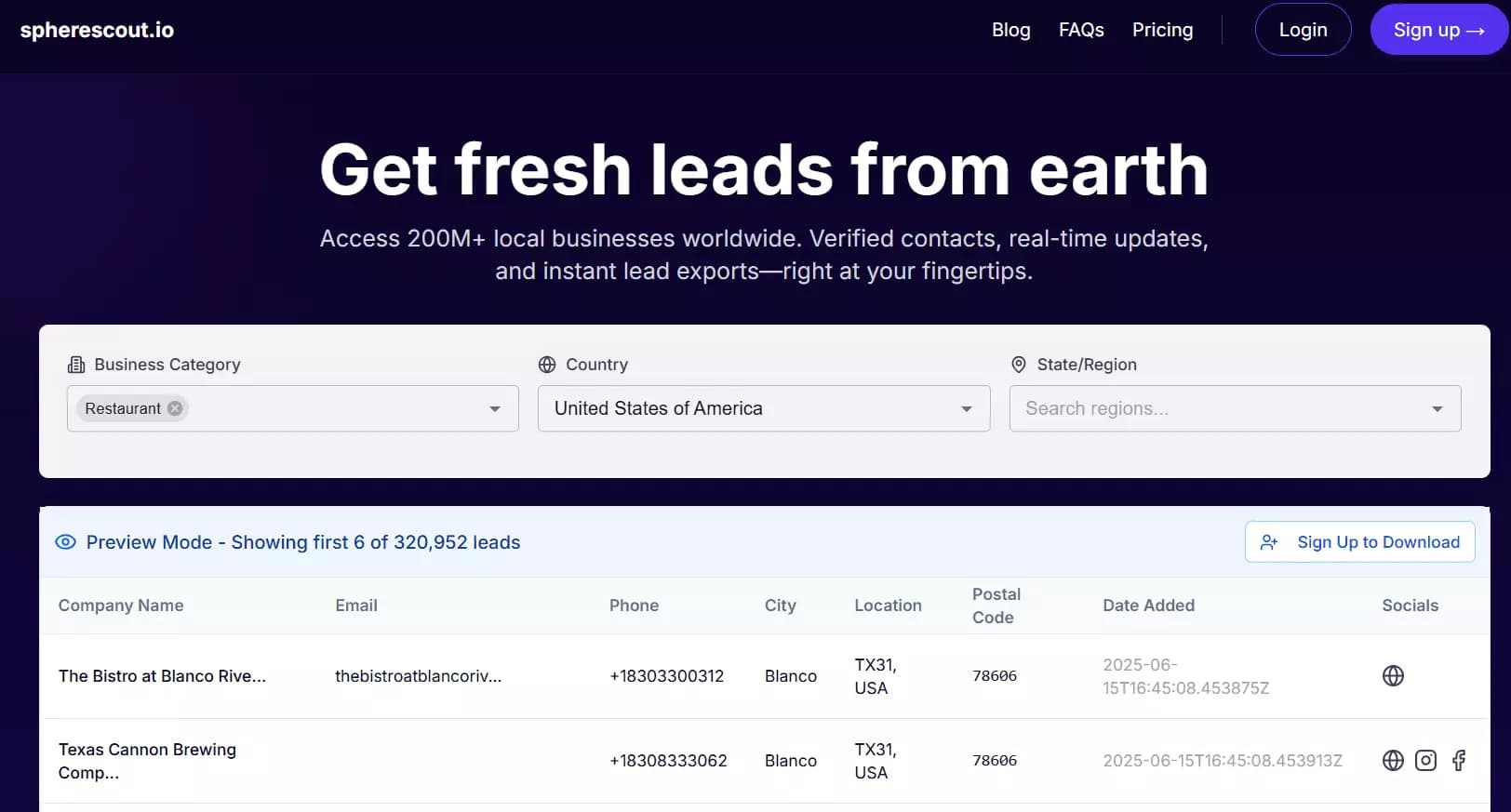 9 other B2B data providers worth trying - 11. Spherescout.io